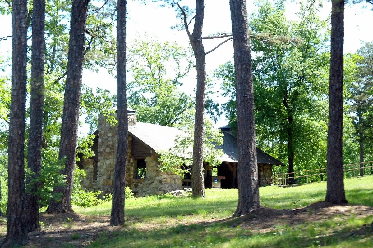 Scenic view at Petit Jean State Park, Arkansas, showing forested canyon landscape