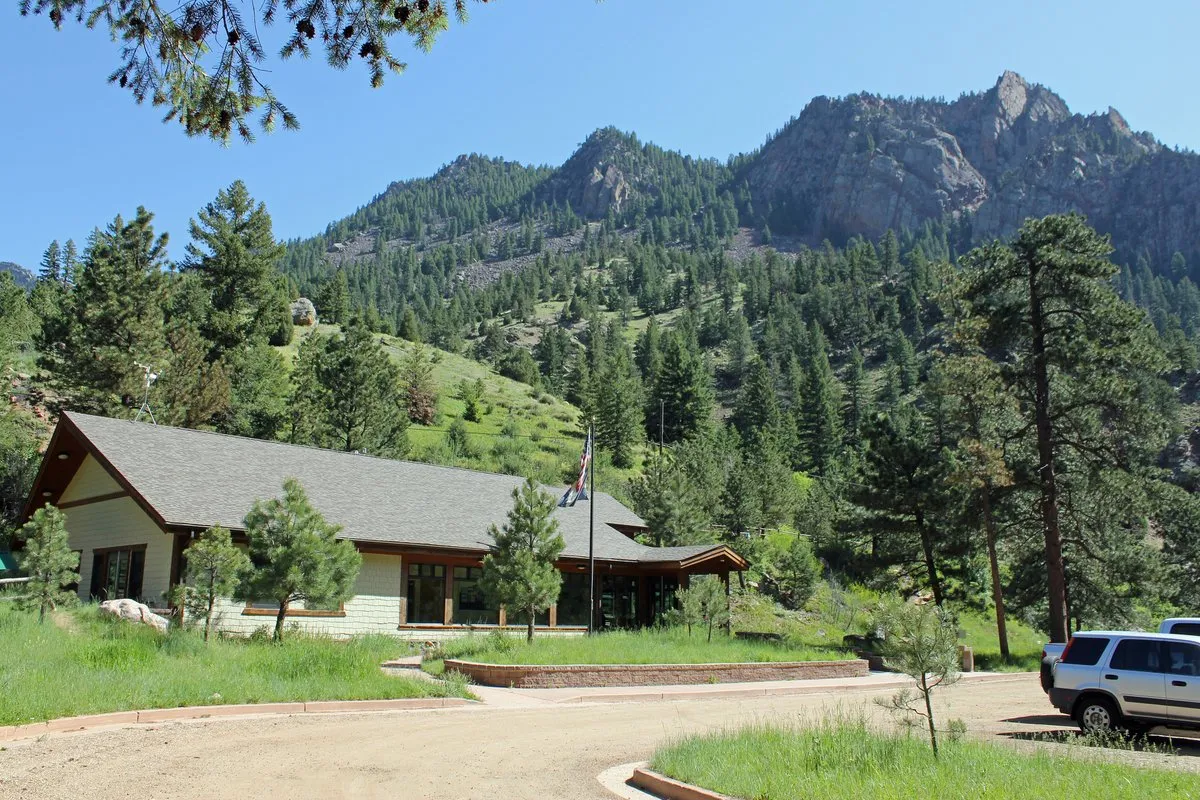 Scenic view of towering sandstone walls and the canyon corridor at Eldorado Canyon, Colorado