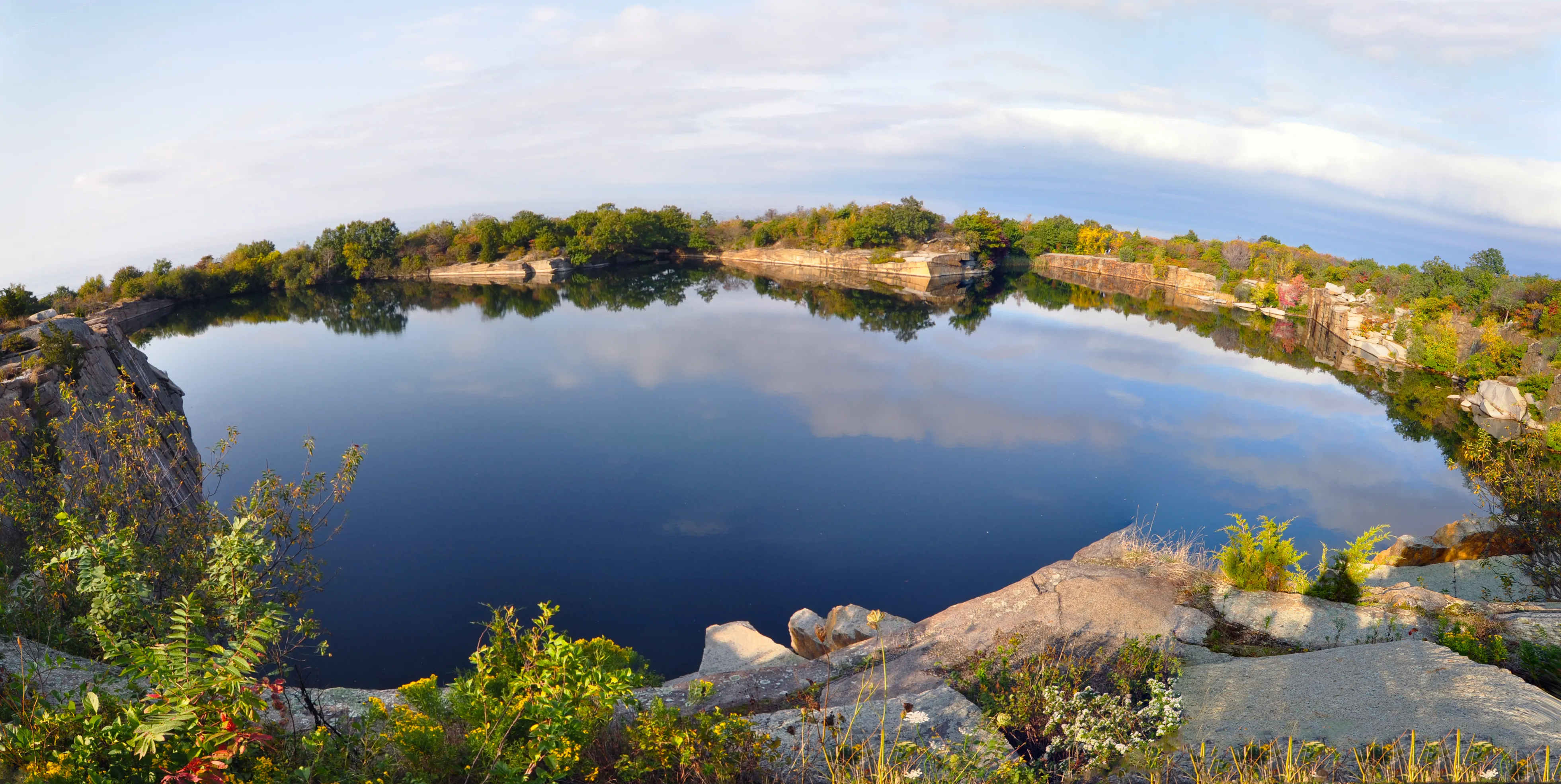 Filled quarry in Halibut Point State Park, Rockport, Massachusetts