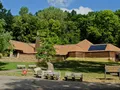 Scenic view of the grounds and historic stone structures at Fort Snelling State Park, Minnesota