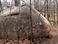 Massive rounded granite boulders at Elephant Rocks State Park, Missouri, lined up like a train of circus elephants