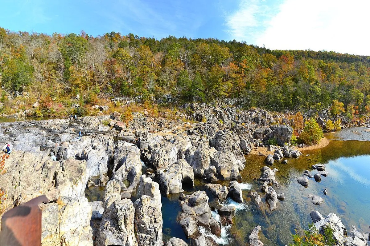 Rocky volcanic shut-ins along the East Fork Black River at Johnson's Shut-Ins State Park, Missouri