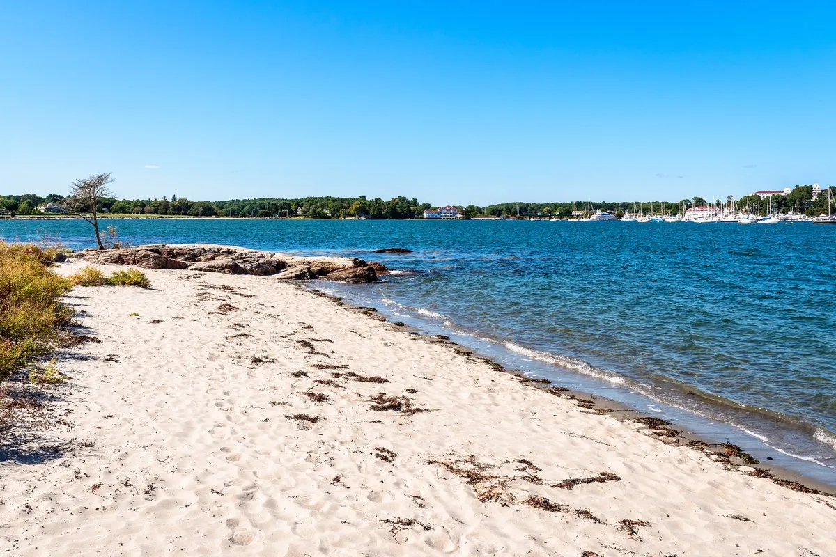 Rocky coastline and tidepools at Odiorne Point State Park, New Hampshire