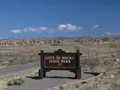 Scenic view of towering volcanic rock formations rising from the desert landscape at City of Rocks State Park, New Mexico