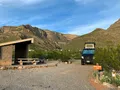 Scenic view of the rugged canyon walls and desert landscape at Oliver Lee Memorial State Park, New Mexico